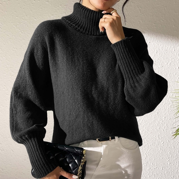 Harmony In Nature Sweaters - Cloud Nine Batwing Sweater - Black